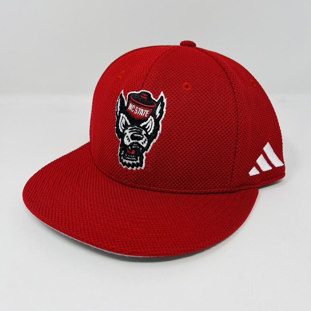 NCAA North Carolina NC State Wolfpack Red Fitted Mens Hat Cap Size 6 7/8 NEW