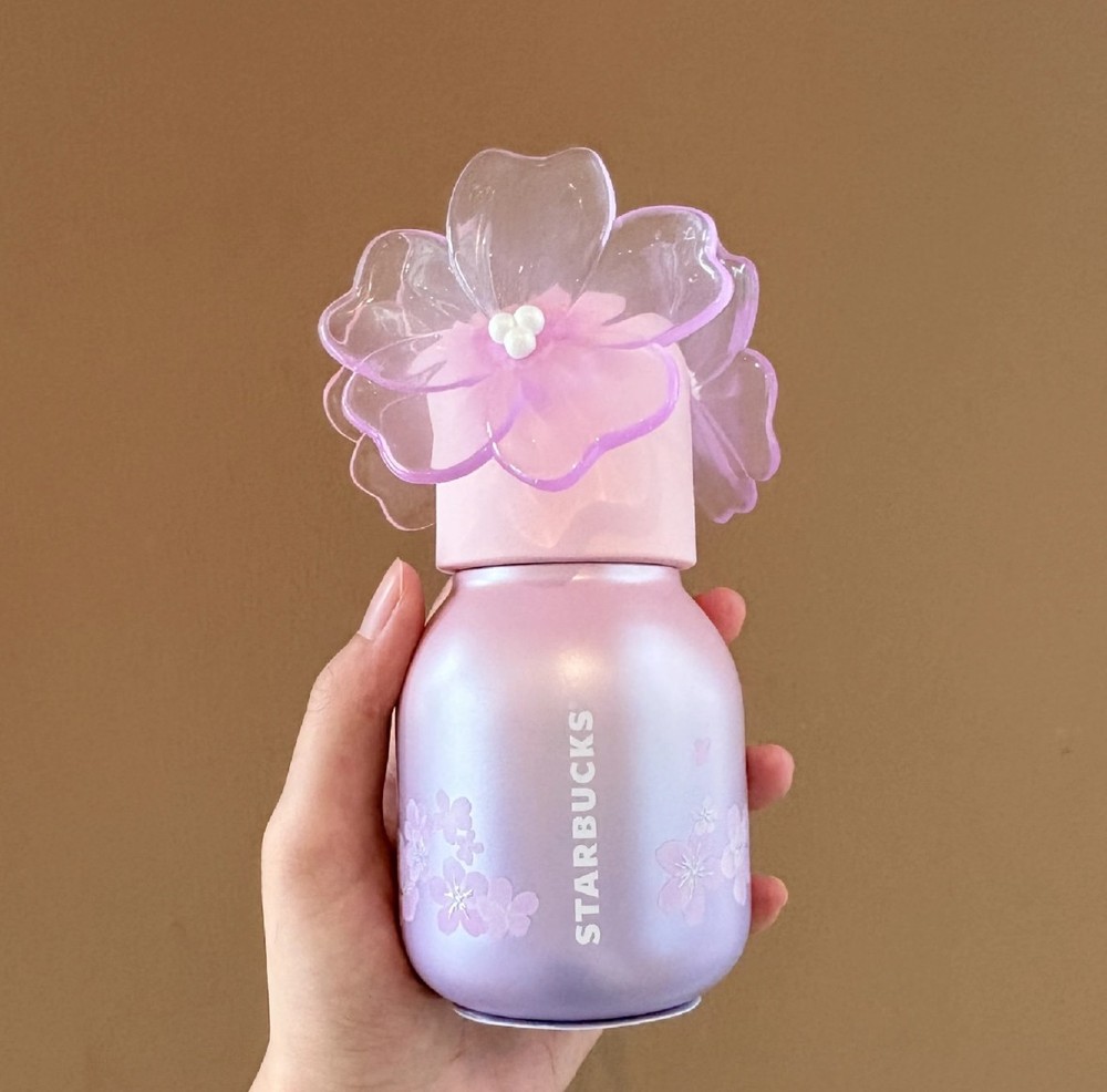 【NEW】Starbucks 2026 China Twilight Sakura 7oz Perfume Bottle Shaped Tumbler