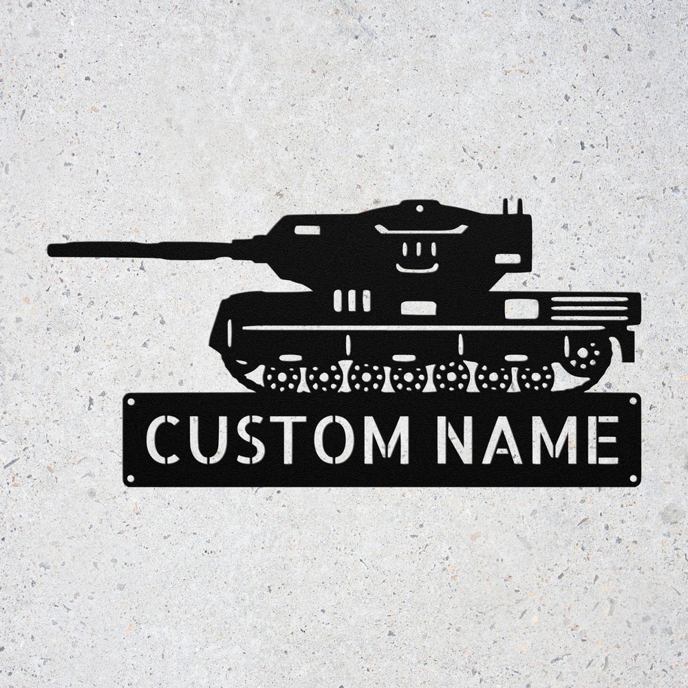 Custom Army Tank Metal Sign Personalized Military Wall Decor Plaque Gift for ...