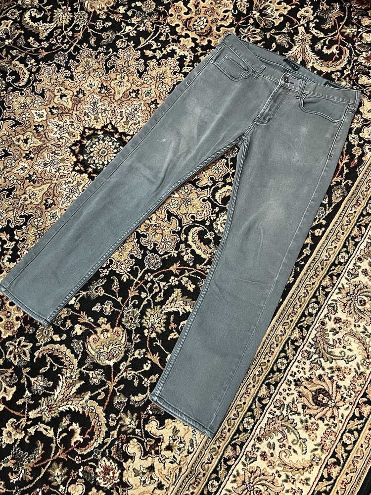 Bullhead Denim Co Mens Skinny Dark Washed Gray Jeans 34x32