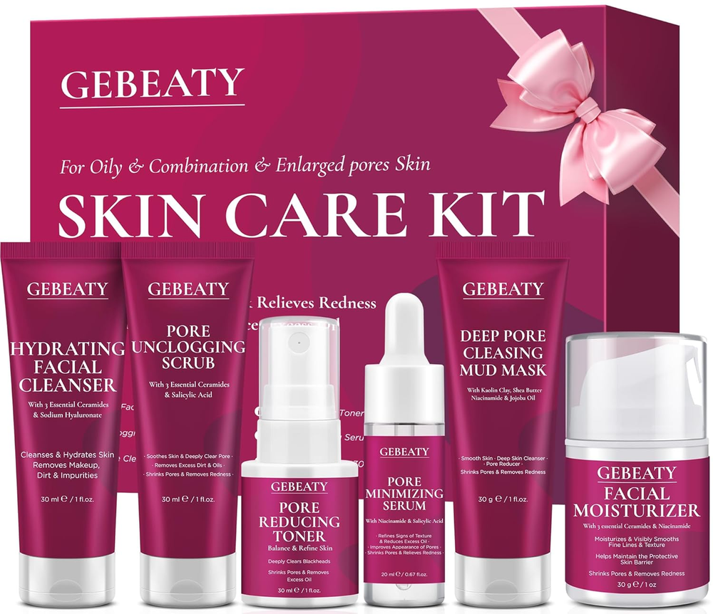 Professional Skin Care Set for Pore Minimizing, Hydration & Oil Control