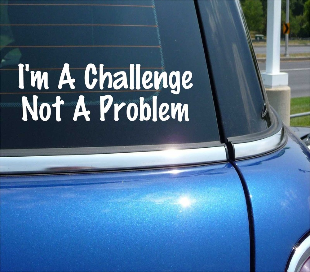 I'M A CHALLENGE NOT A PROBLEM DECAL STICKER FUNNY ATTITUDE JOKE GAG CAR TRUCK