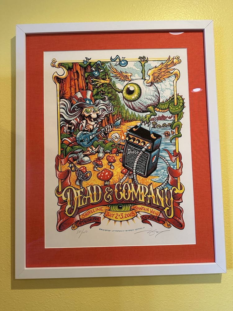 Vintage Framed Dead & Co 2018 Shoreline Amphitheatre Concert Poster