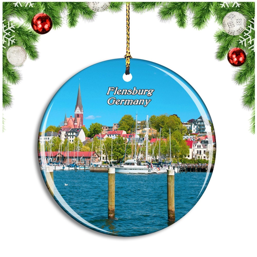 Flensburg Port Church Germany Christmas ornament travel souvenir