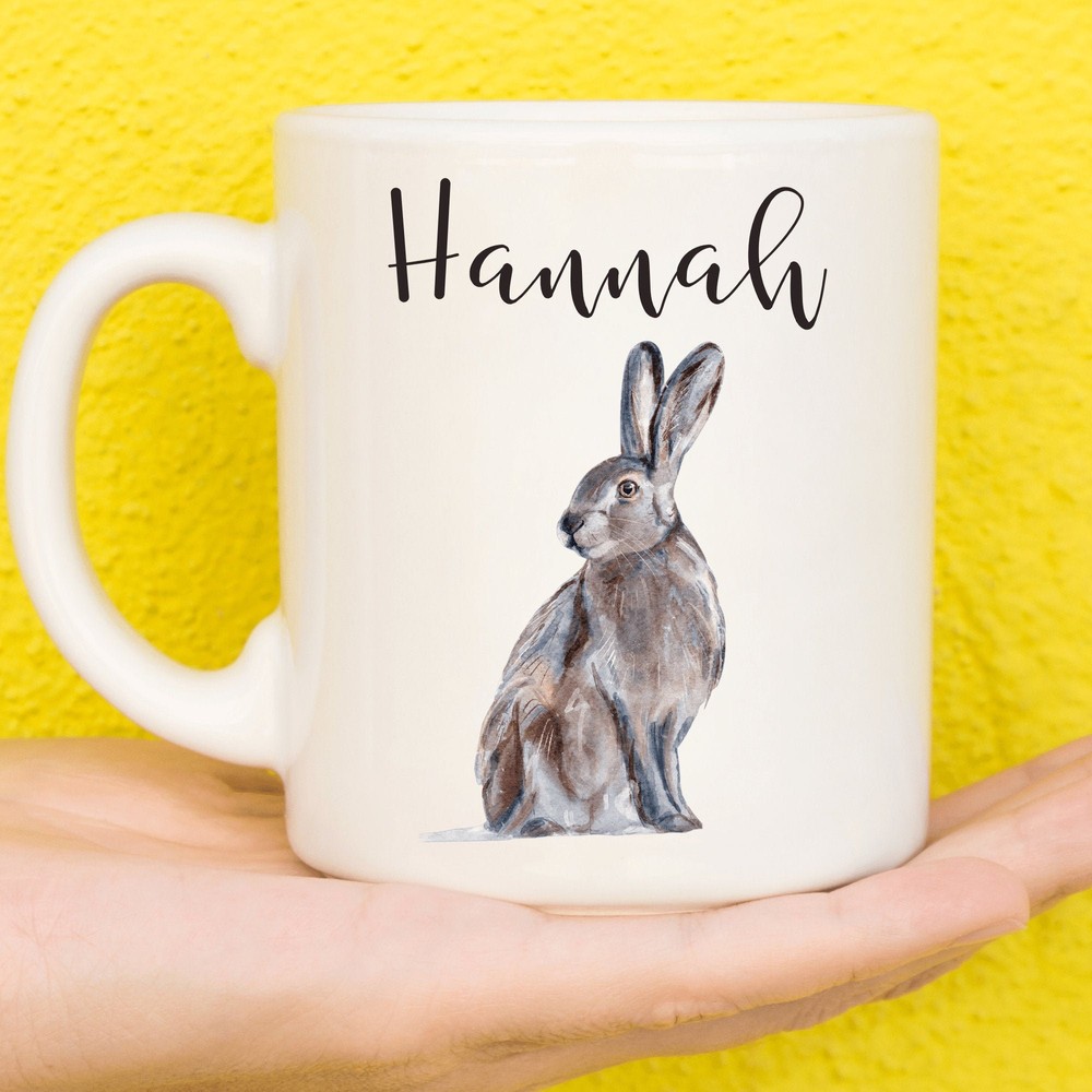 Rabbit Mug Brown Rabbit Gift For Nature Lovers Personalised Rabbit Mug Mothers