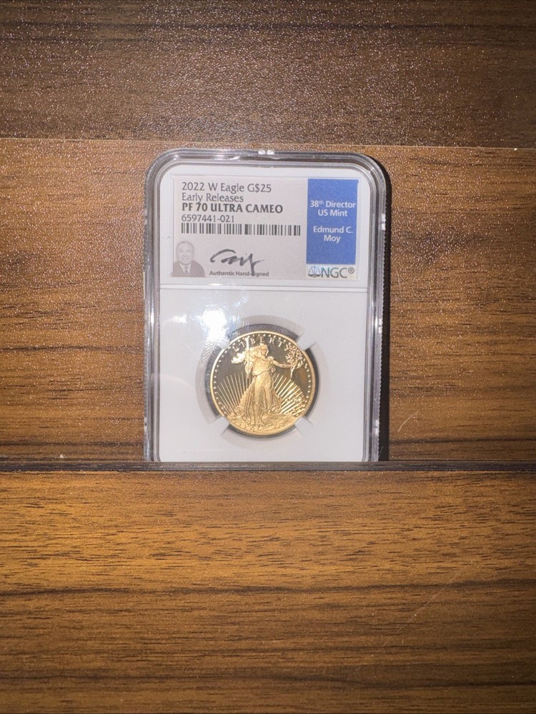 2022 W Eagle G$25 PF 70 Ultra Cameo NGC Early Releases 1/2 Oz Gold Coin