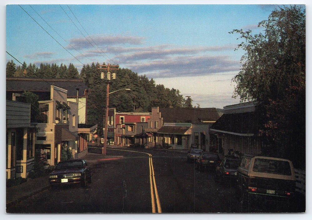 FIRST STREET Downtown Langley Whidbey Island WA 1990s Postcard C6