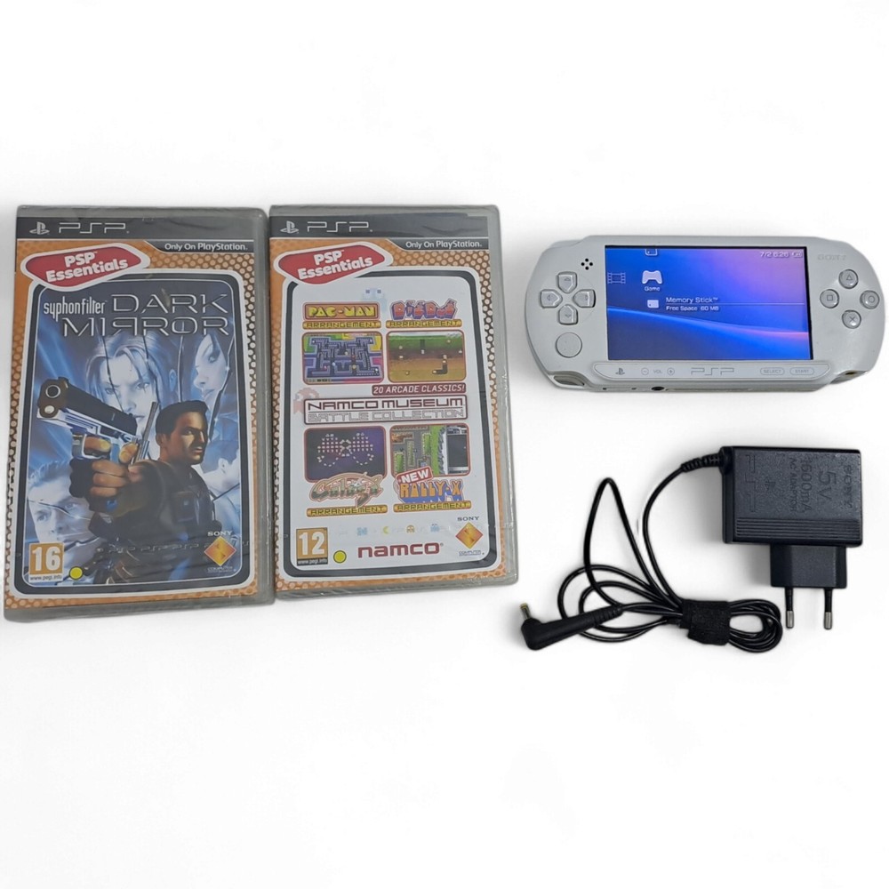 Sony PSP Street White with Charger, 8GB SD Card & 2 Sealed Games