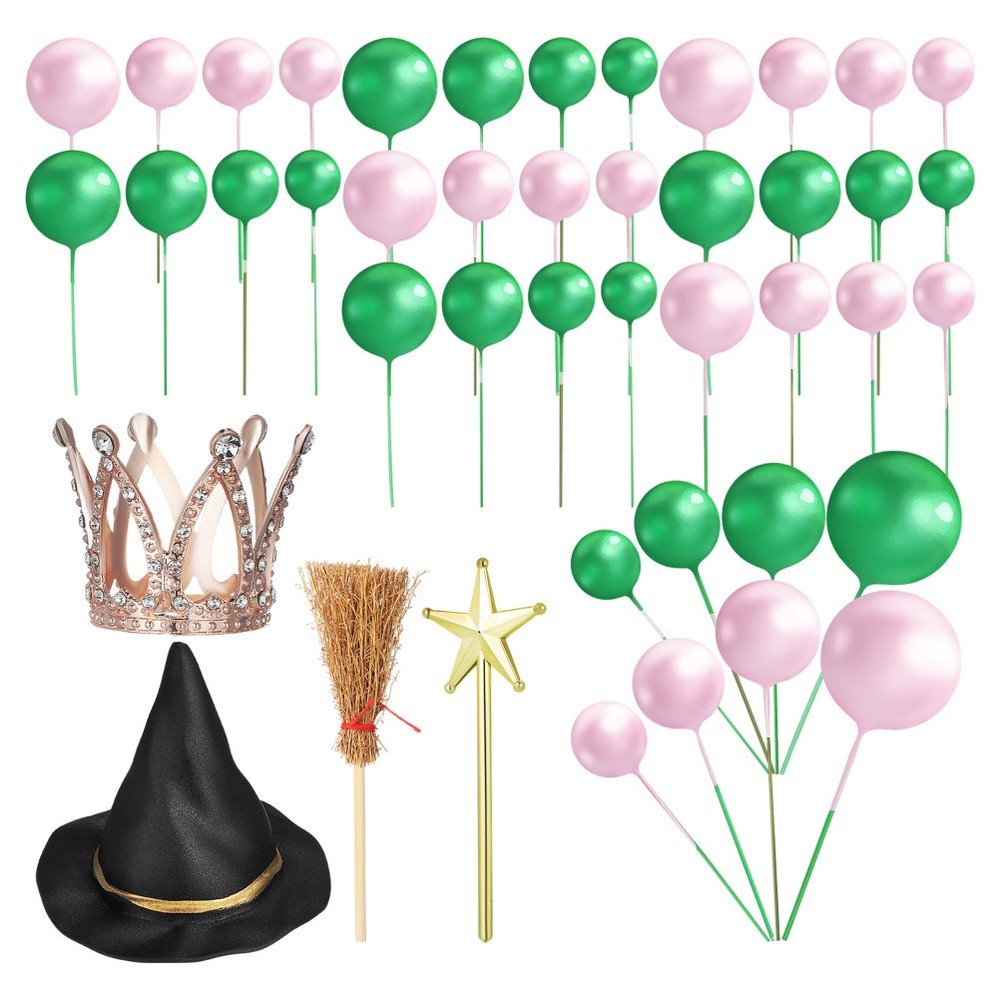 44 Pcs Wicked Table Decorations Wizard Party Cupcake Halloween Toppers