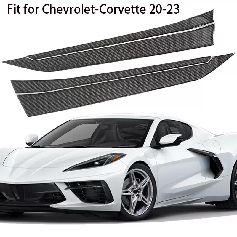 Carbon Fiber Exterior Side Door Handle Frame Trim For Corvette C8 2020-2024