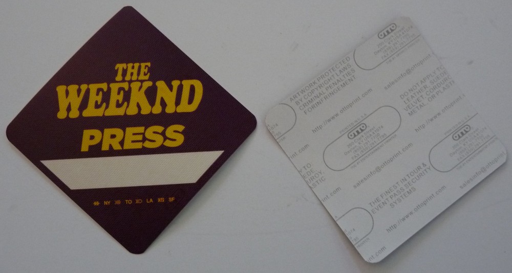 The Weeknd Concert Tour Purple Press Backstage Pass D3
