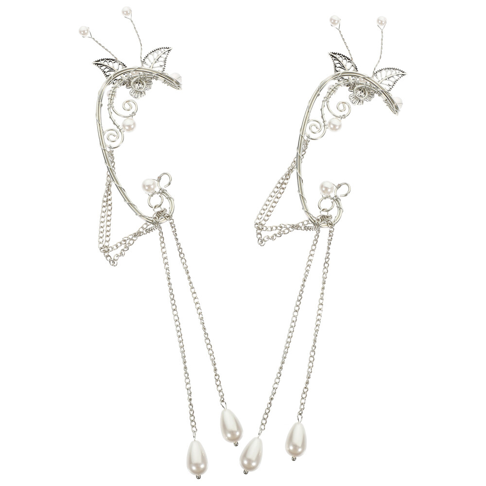 Ear Cuff No Piercing Elf Clip Chain Tassel Earrings Club Miss Girl