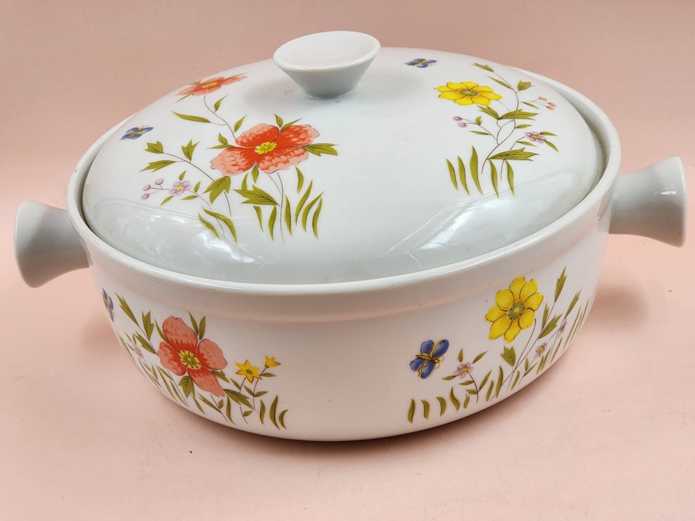Country Flower Fine Seyei China 1 Qt Covered Casserole Oven to Table Cookware