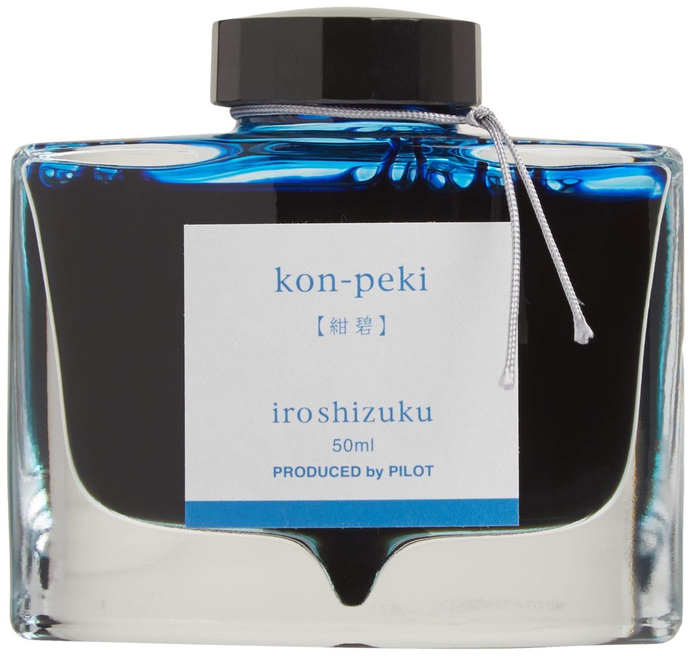 PILOT Iroshizuku Bottled Fountain Pen Ink, Kon-Peki, Deep Blue (Turquoise Blu...