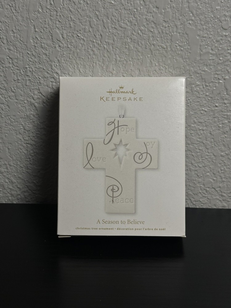 2012 Hallmark Keepsake Porcelain Cross Ornament A Season To Believe
