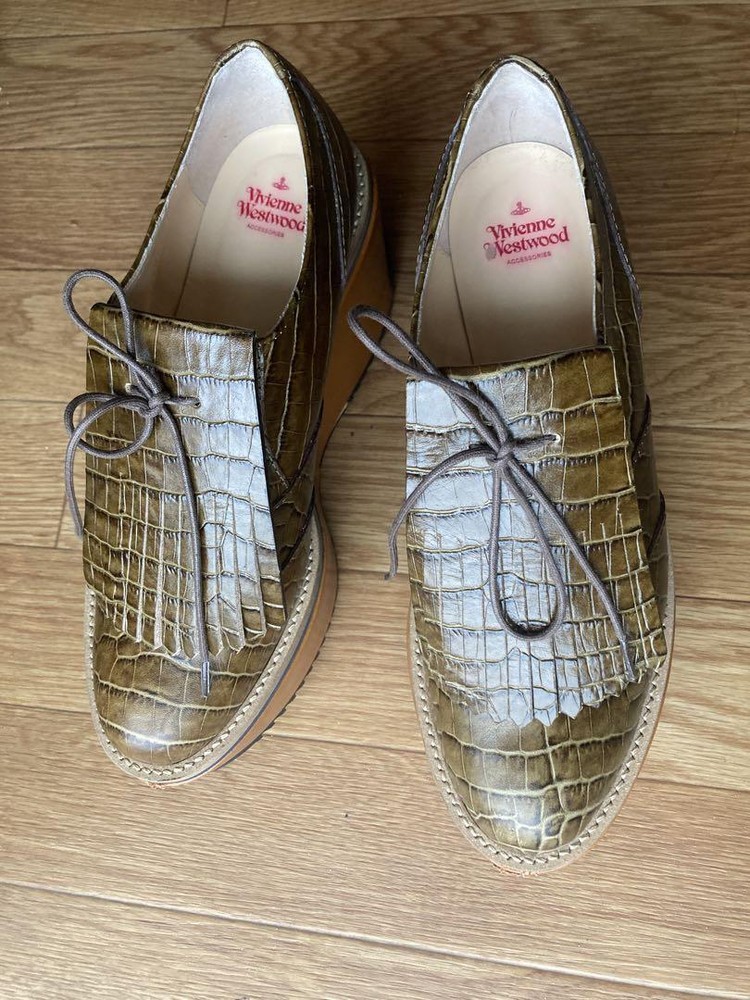 Vivienne Westwood Women 7.0US Anglomania Rocking Horse Golf Crocodile Pattern Vh