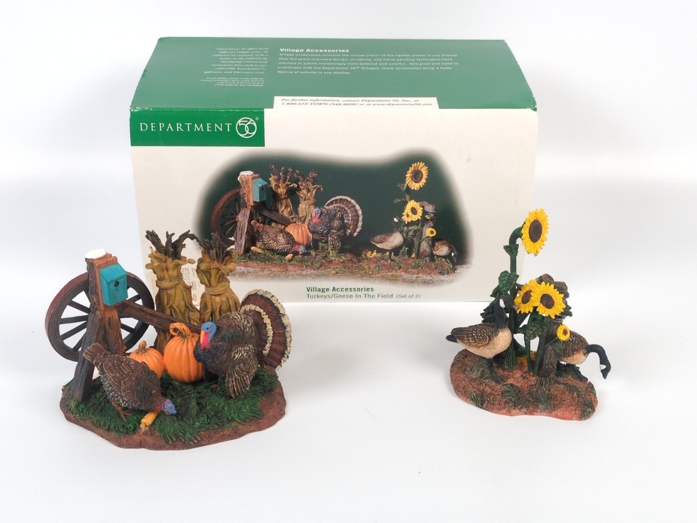 Dept 56 2001 Village Accessories Turkeys Geese In The Field Set 56.52939