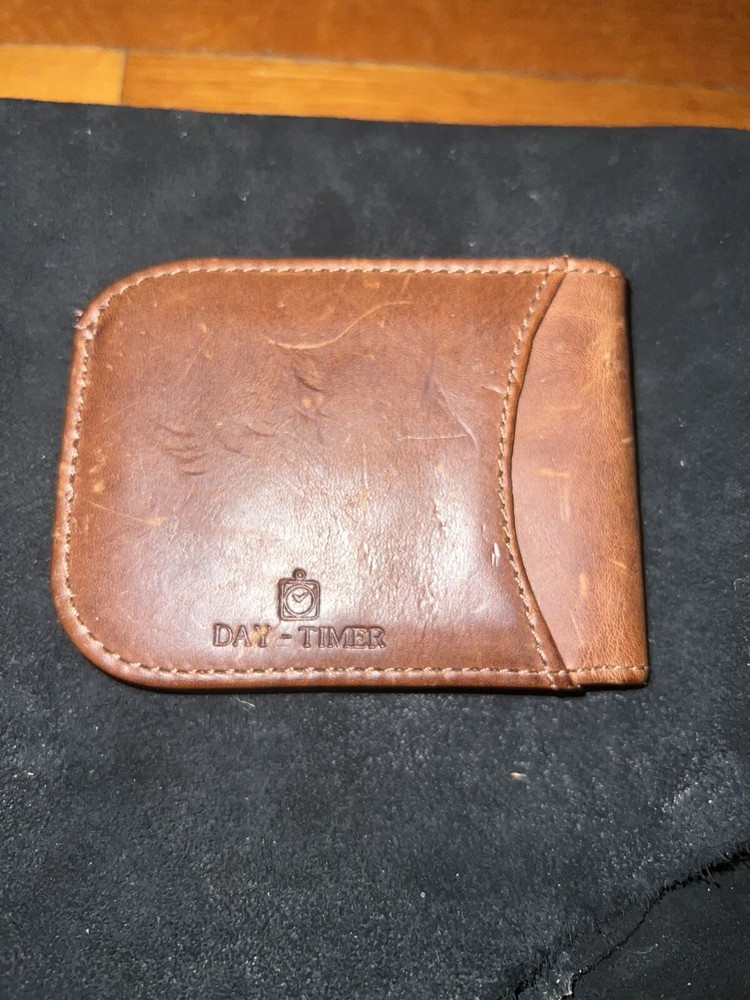 Vintage Brown Leather Day Timer Wallet