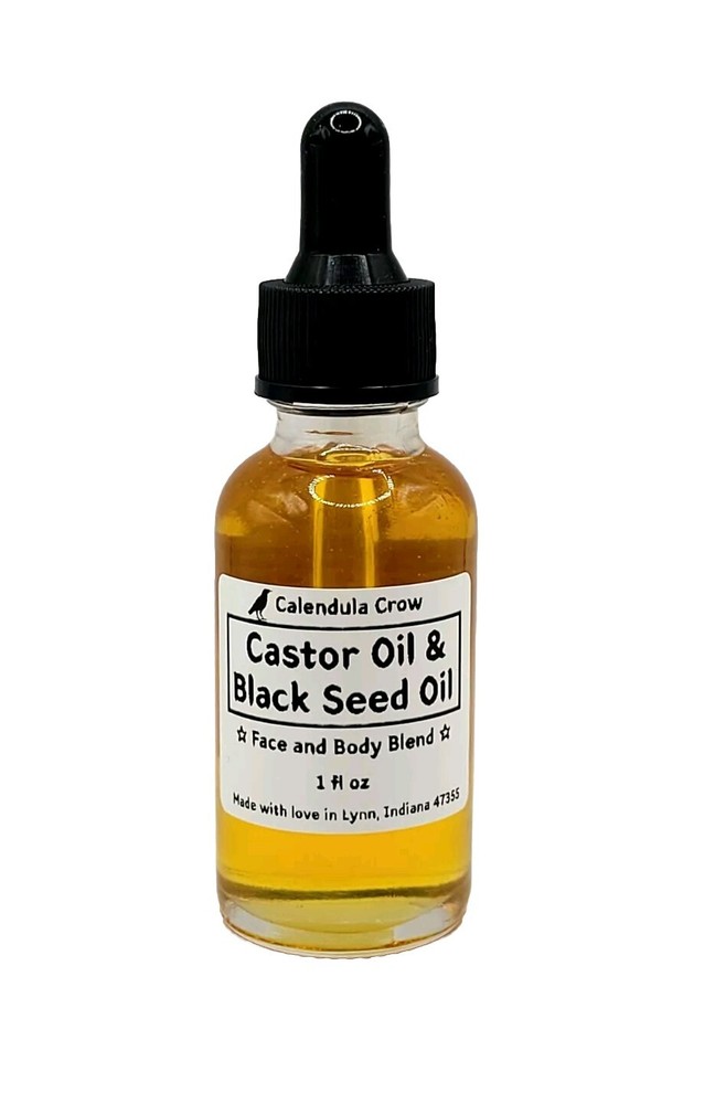 Castor & Black Seed Oil for Face & Body - 1 Oz Dropper Bottle