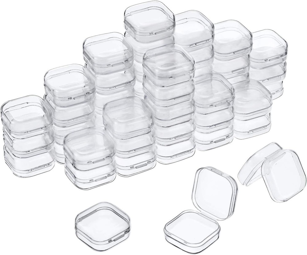 30x Small Plastic Storage Boxes Container Square Box Coins Screws Jewelry Crafts