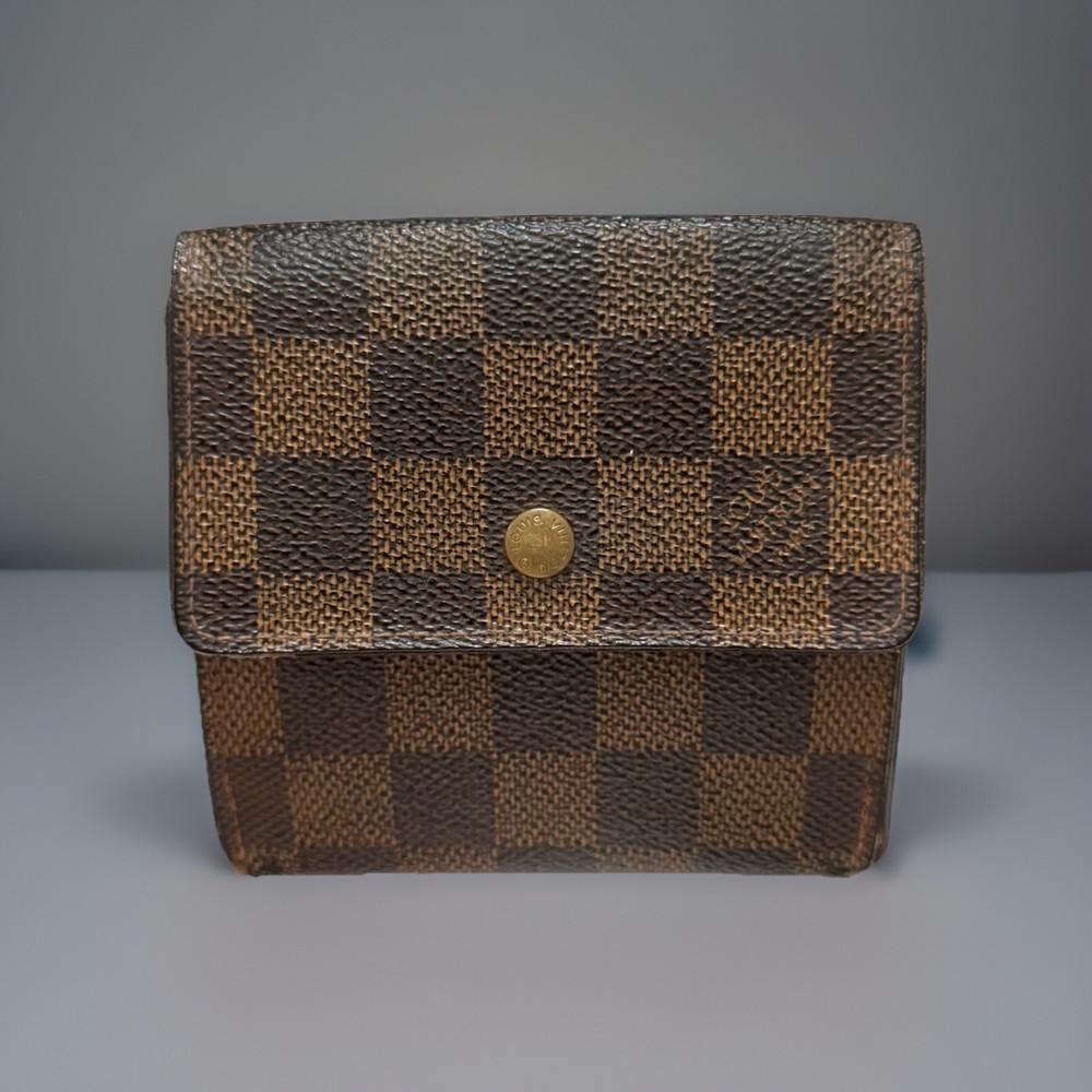 Louis Vuitton Damier Portefeiulle Elise Trifold Wallet Brown