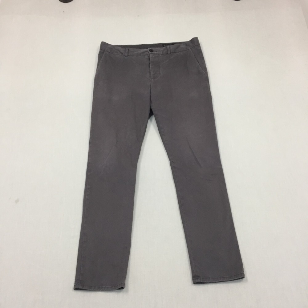 All Saints Trousers Mens W36 L31 Slim Fit Chino Grey (36R)