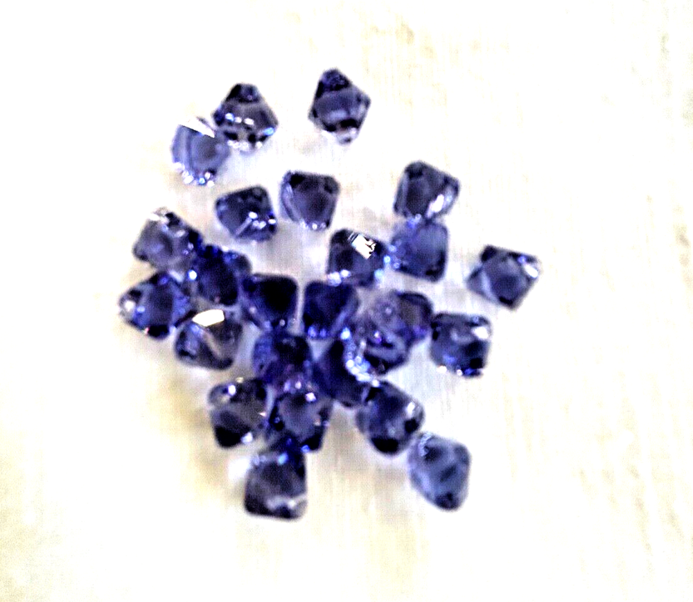 25 pc SWAROVSKI CRYSTAL TANZANITE Top drill Purple Pendant Loose BEADS 6mm, 6328
