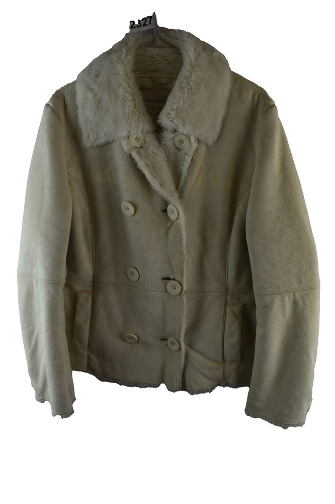 JOHN ROCHA Beige Faux Suede Jacket size Uk 14 Womens Casual Outdoors Outerwear