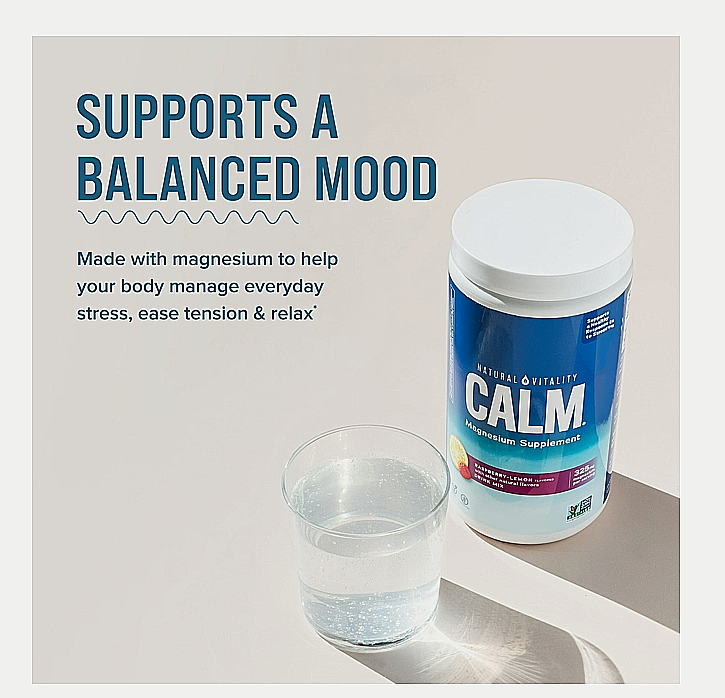 ✨ Natural Vitality CALM 4oz Magnesium Drink Mix Raspberry Lemon Fresh NEW