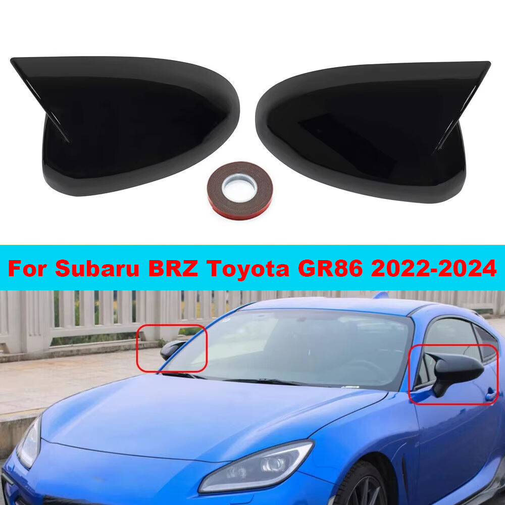 For Subaru BRZ Toyota GR86 2022-2024 2x Rearview Side Mirror Cover Wing Cap Trim