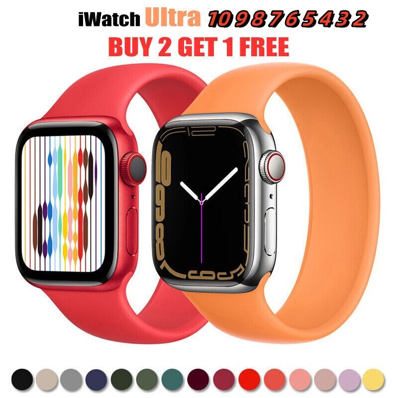 Solo Loop Silicone for Apple Watch Band Strap Elastic Series Ultra 10-1 SE 38-49