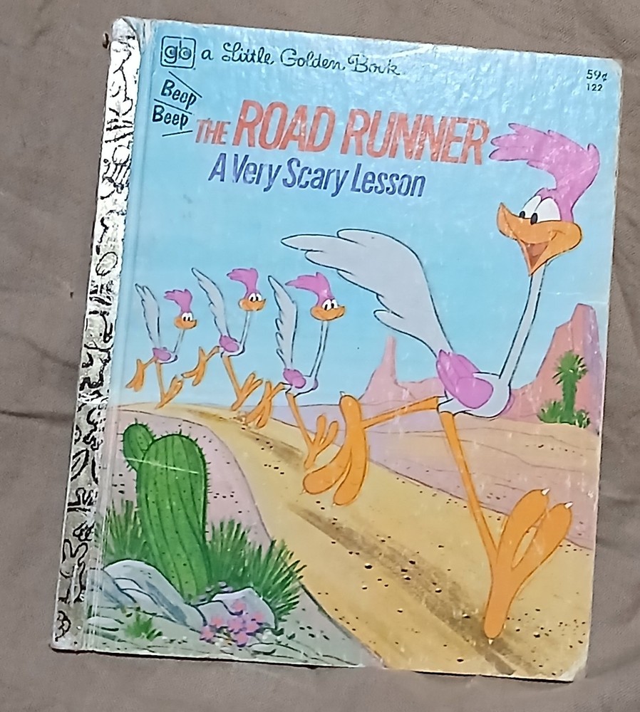 Vintage Book 1974 a Little Golden Book The Road Runner A Very Scary Lesson