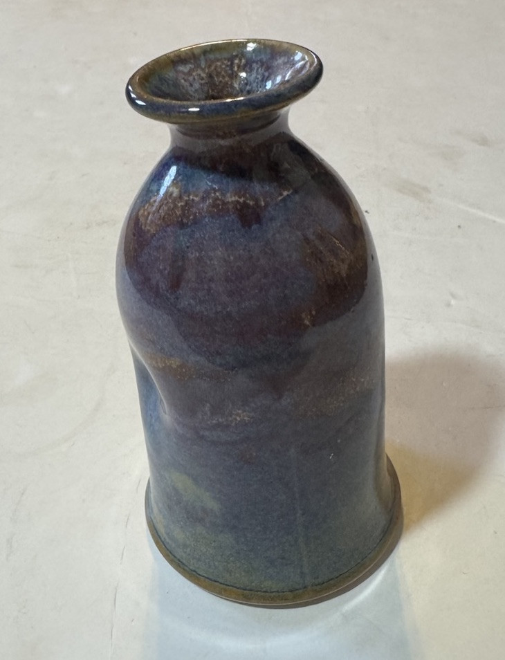 Cascadia Stoneware Vase Dark Drip Glaze 6.5 Inch Handcrafted Ceramic