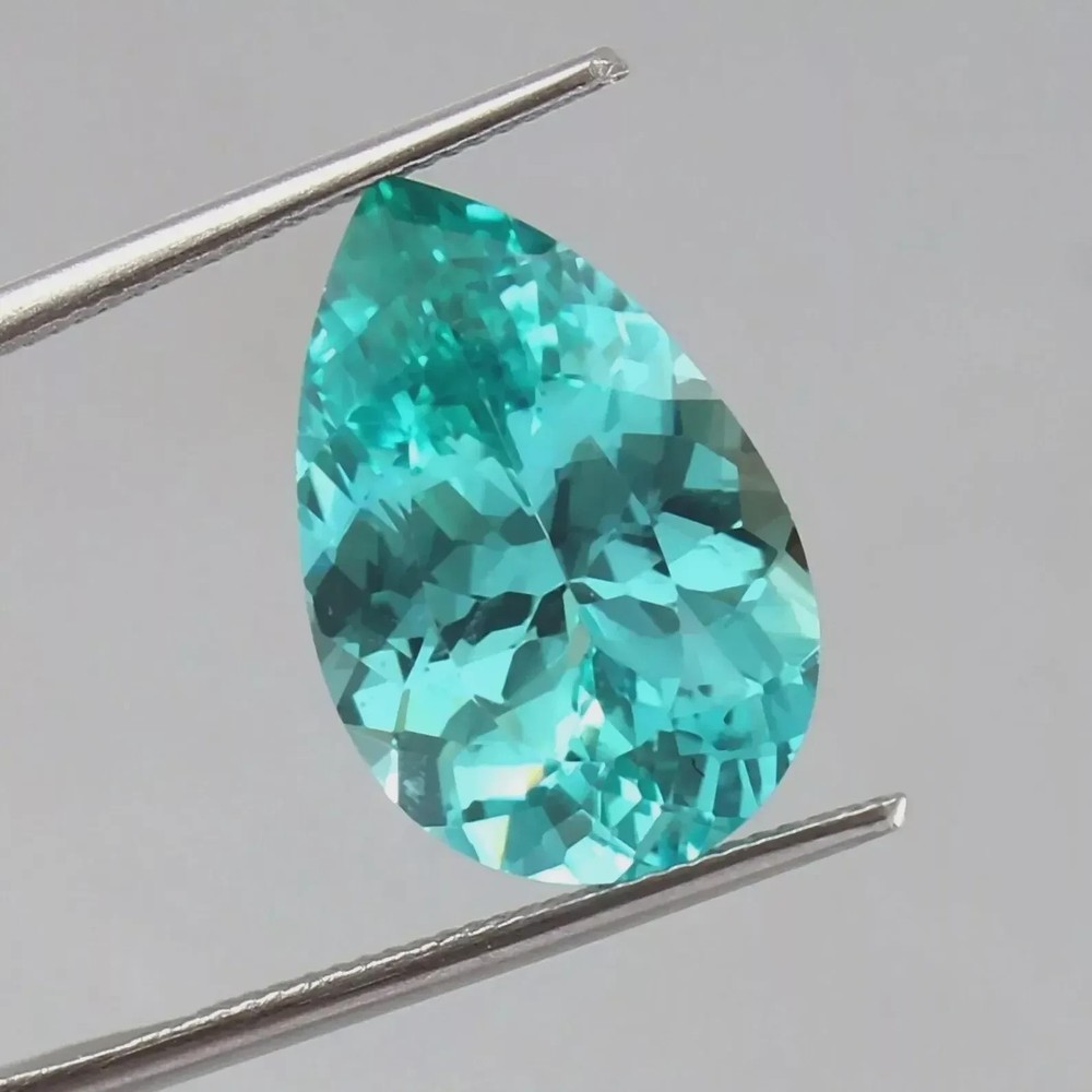 9.75 Ct AAA Natural Flawless Green Ceylon Parti Sapphire Pear Cut Loose Gemstone