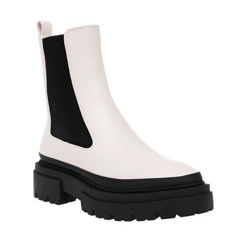 Steven Madden Armond Womens Side Zip Booties Size 9.5M Off White Bone