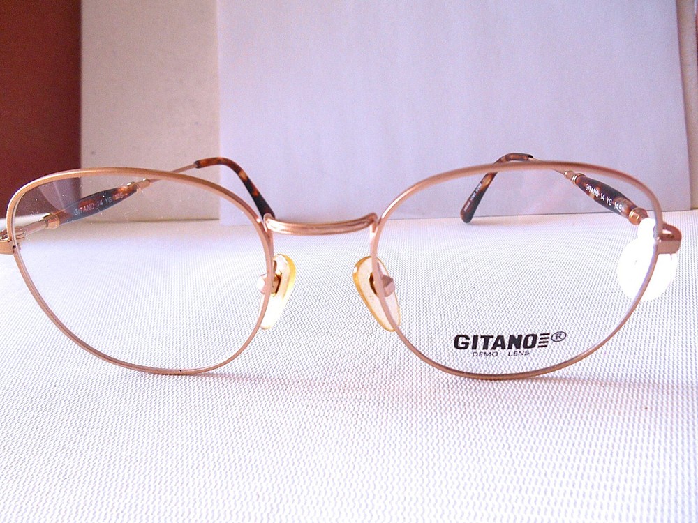 GITANO Goldtone & Brown Prescription Eyeglass Frames  52/19/145
