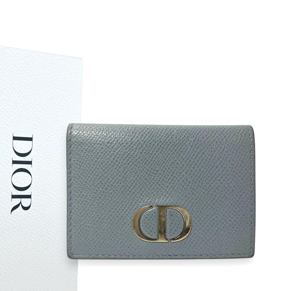 Dior Montaigne Light Blue Trifold Wallet with CD Card Holder