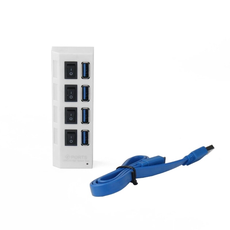 USB Hub 4 Port USB USB Splitter Power Adapter On/Off