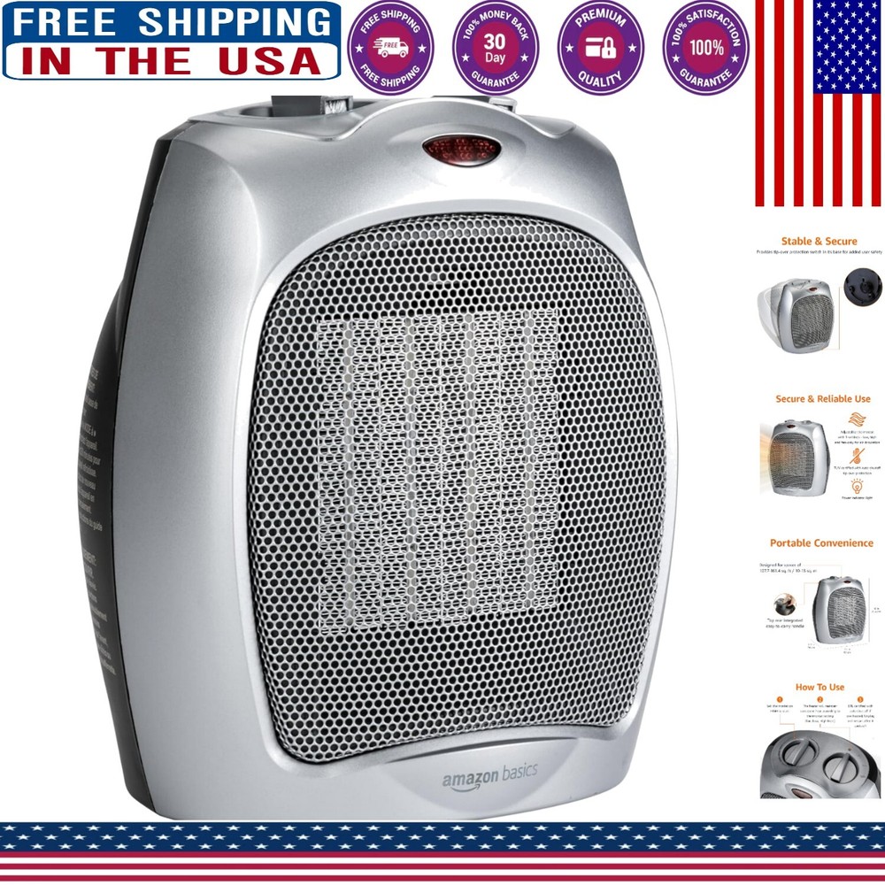 Portable 1500W Ceramic Heater with Overheat Protection - Perfect for Any Room