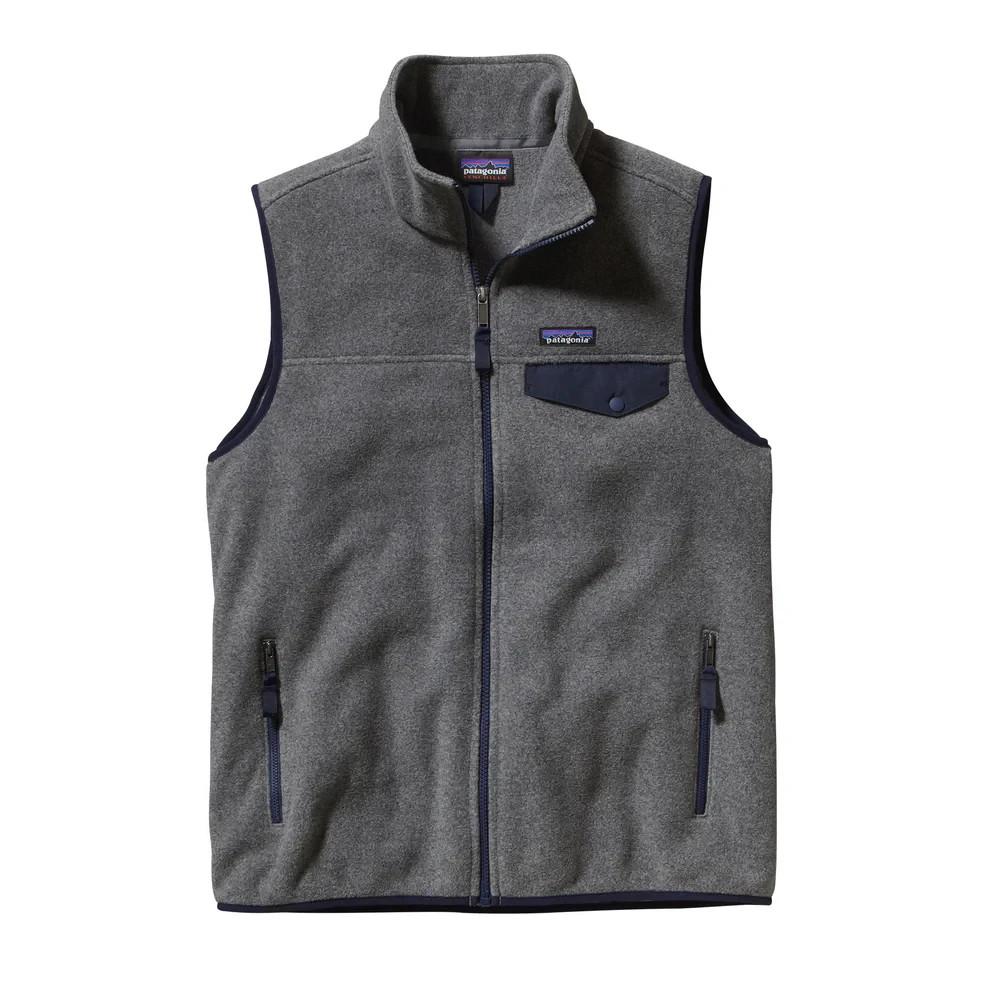 NWOT Patagonia Lightweight Synchilla Snap T Vest Mens Medium Grey Full Zip