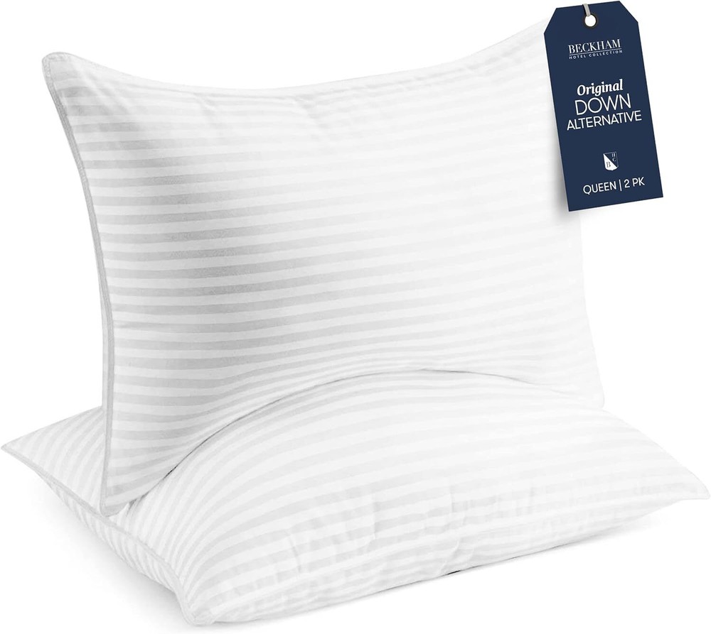 Standard Queen Cooling Pillows Set of 2 Down Alternative Bed Pillows