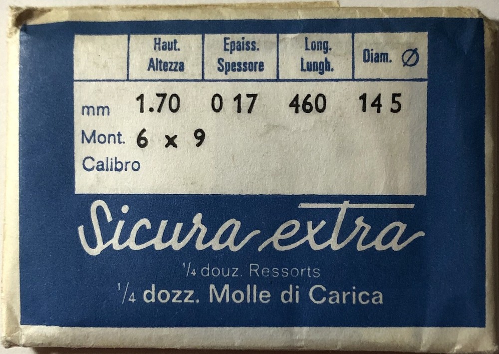 Sicura [ 1X=1 Mainspring ] 1.70 X 0.17 Ø 14.5 Spring Watch F 1 UAIE - 6 X 9