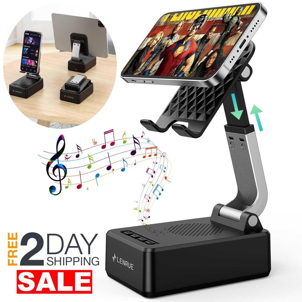 Soporte de Celular con Altavoz Bluetooth Inalámbrico para Escritorio Ideal Regalo