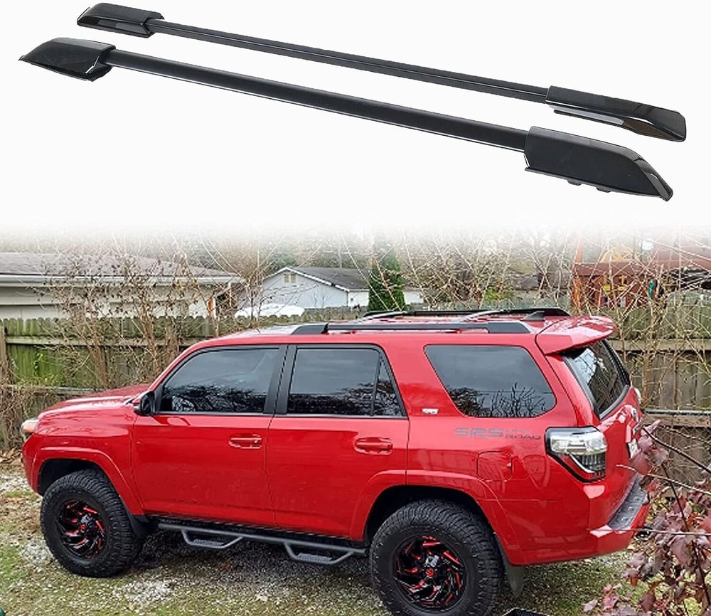 2PCS Roof Rack Side Rails for 2010-2024 Toyota 4Runner Roof Rails Black Aluminum
