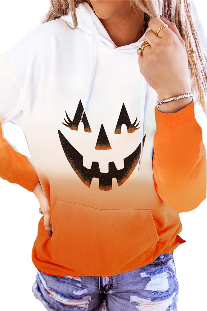 Women’s Fall Long Sleeve Hoodie Drawstring Pullover with Pockets for Girls