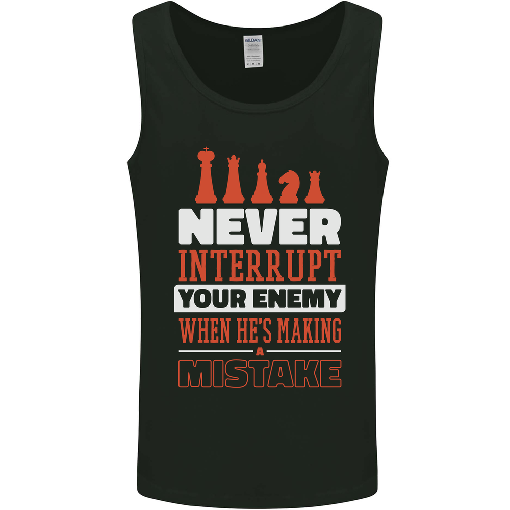 Funny Chess Never Interrupt Your Enemy Mens Vest Tank Top