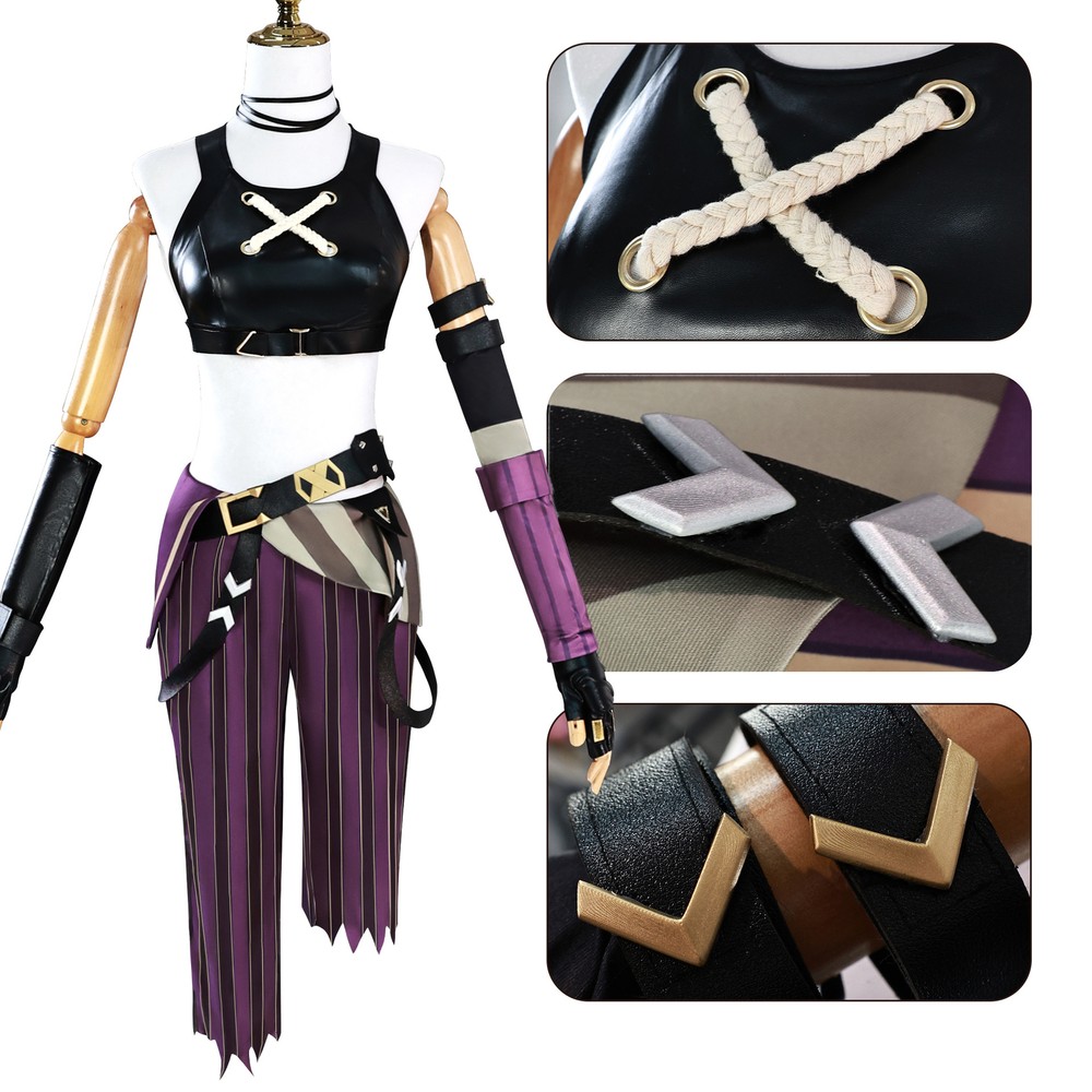 League of Legends LOL Arcane 2 Jinx Cosplay Costume Jinx Wig Full Set Outfit