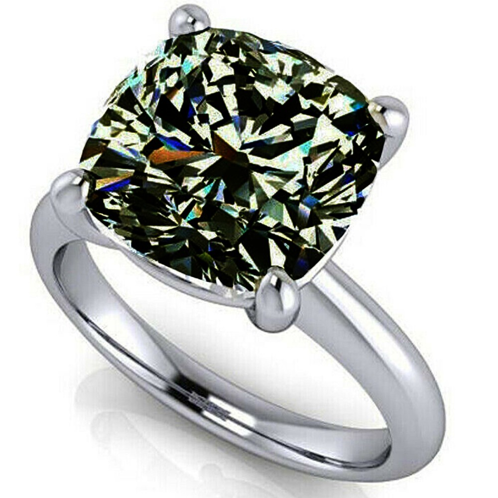 8.33Ct Vvs1 :Cushion Brown Moissanite Diamond Engagement Silver Ring