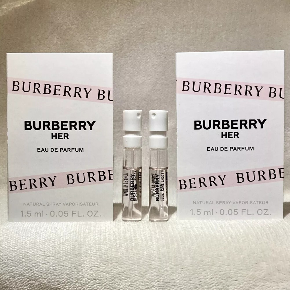 2x Burberry HER Eau de Parfum EDP Sample Spray 0.05oz/1.5ml