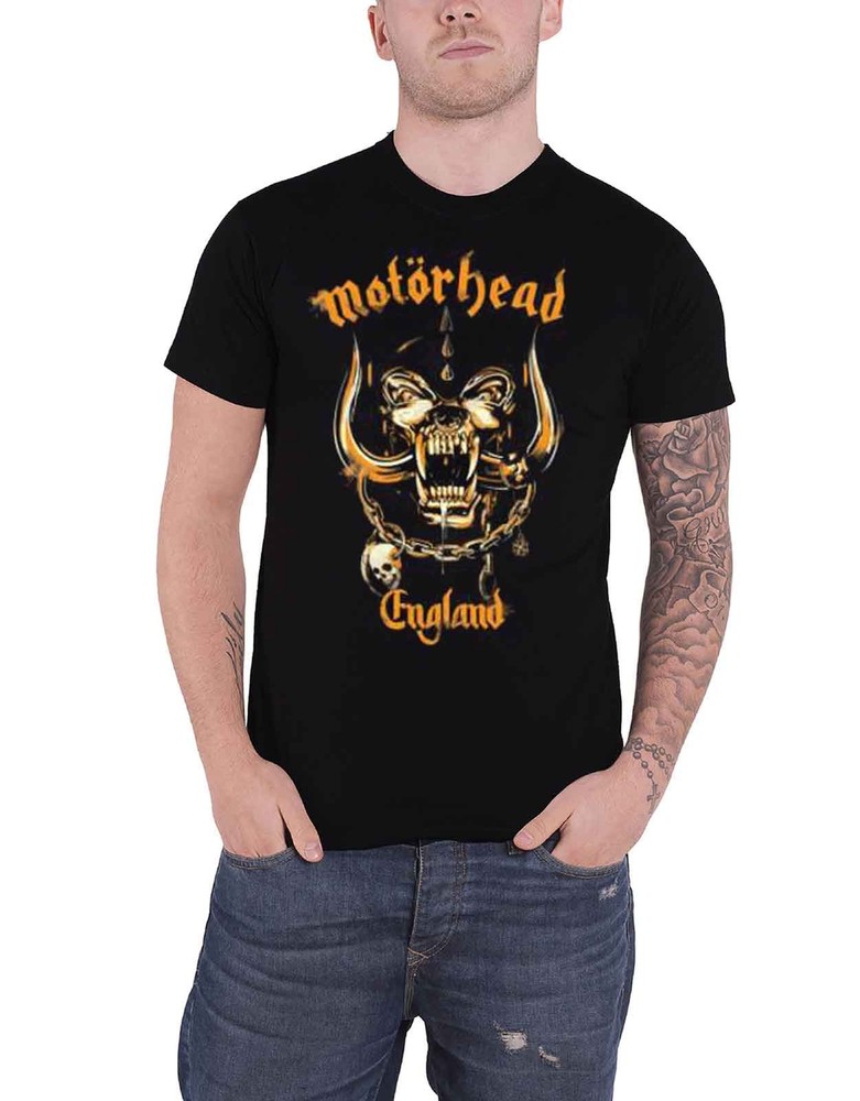 Official Motorhead Warpig Band Logo Men's Black Mustard T-Shirt
